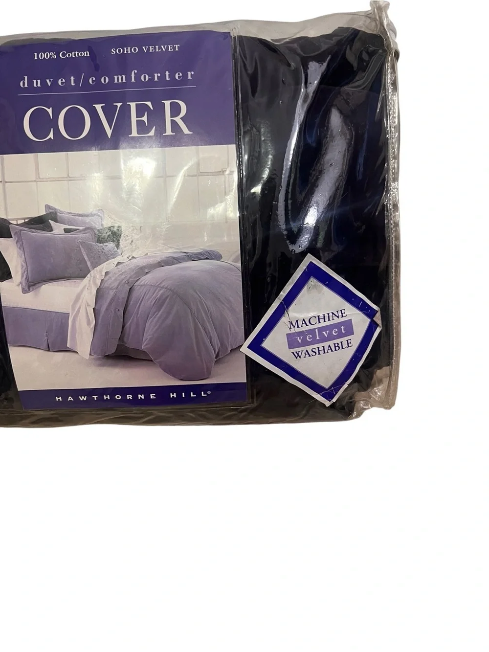 HAWTHORNE HILL Soho Purple Velvet King Duvet Cover 100% Cotton New